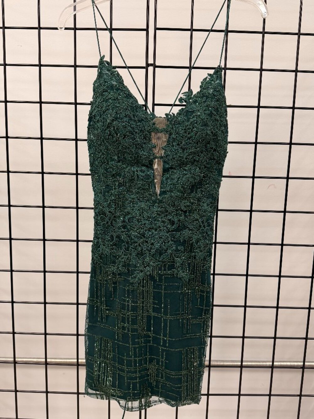 Nox Anabel Emerald Green Lace Mini Dress